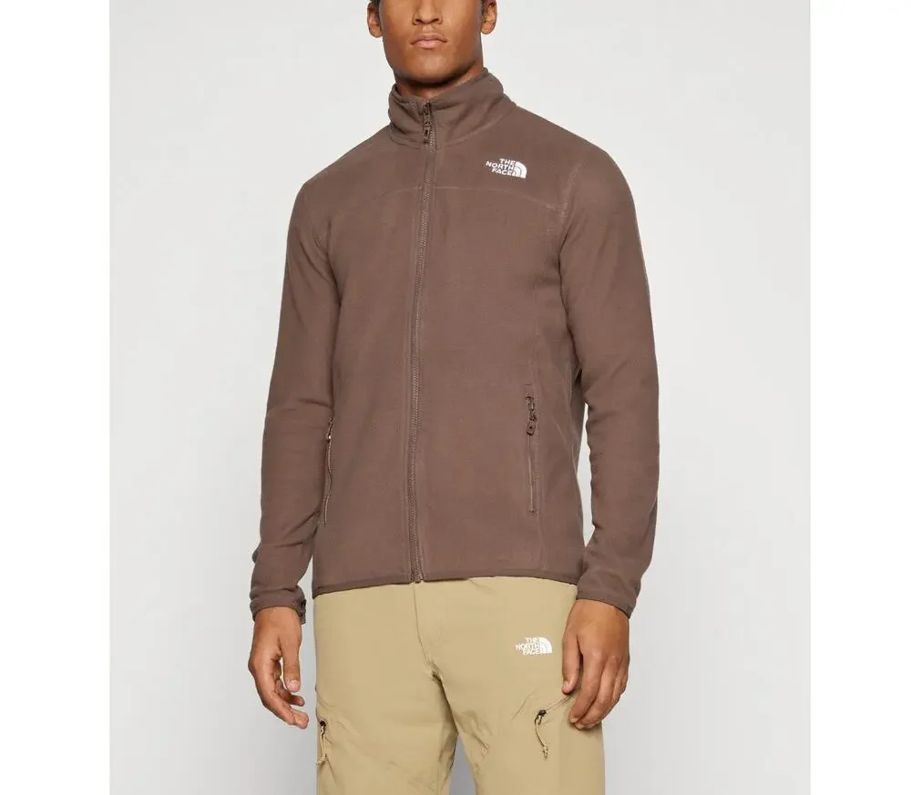 The North Face 100 Glacier Fleece jacket Mens M Brown Full Zip Outdoor Hiking
